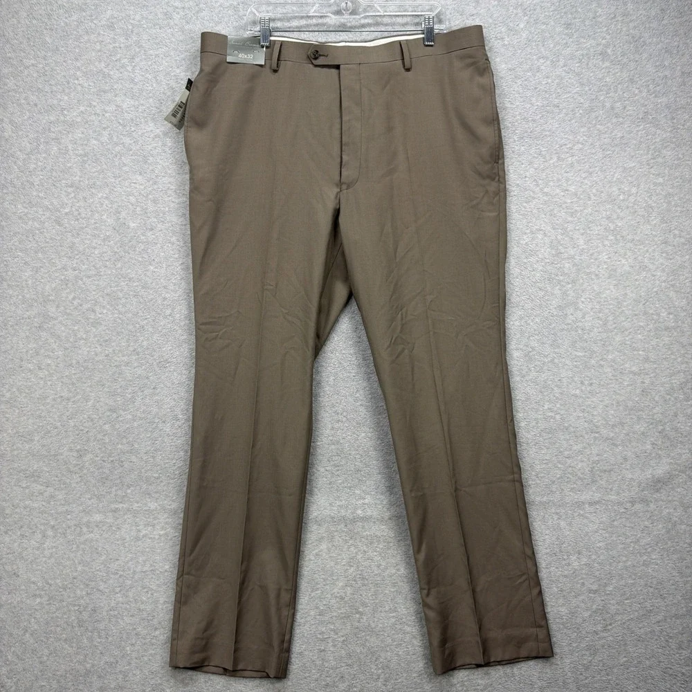 Daniel Cremieux Dress Pants Mens 40x32 Brown Signature Collection Office‎ NEW
